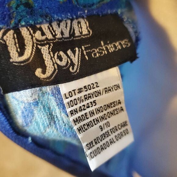 Dawn Joy Vintage Blue Bohemian Rayon Dress - Picture 11 of 11